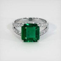 3.09 Ct. Emerald Ring, 18K White Gold 1