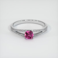 0.44 Ct. Sapphire Ring, 18K White Gold 1