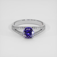 1.20 Ct. Bluish Purple Sapphire Ring, 18K White Gold 1