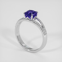 1.20 Ct. Bluish Purple Sapphire Ring, 18K White Gold 2