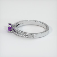 0.44 Ct. Purple Sapphire Ring, 18K White Gold 4