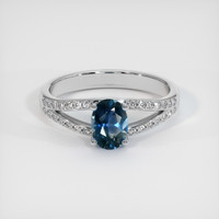0.89 Ct. Sapphire Ring, 18K White Gold 1