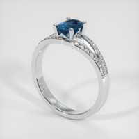 0.89 Ct. Sapphire Ring, 18K White Gold 2
