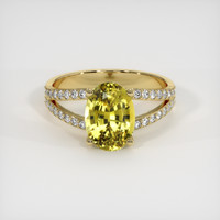 2.57 Ct. Greenish Yellow Sapphire Ring, 10K Yellow Gold 1