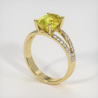 2.57 Ct. Greenish Yellow Sapphire Ring, 10K Yellow Gold 2