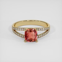 1.16 Ct. Padparadscha Sapphire Ring, 14K Yellow Gold 1