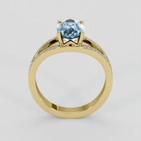 3.14 Ct. Greenish Blue Sapphire Ring, 14K Yellow Gold 3