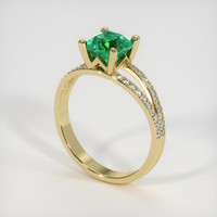 1.09 Ct. Emerald Ring, 18K Yellow Gold 2