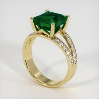 3.09 Ct. Emerald Ring, 18K Yellow Gold 2