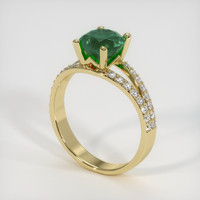 1.38 Ct. Emerald Ring, 18K Yellow Gold 2