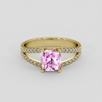 1.41 Ct. Pink Sapphire Ring, 18K Yellow Gold 1