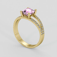 1.41 Ct. Pink Sapphire Ring, 18K Yellow Gold 2
