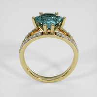 2.67 Ct. Greenish Blue Sapphire Ring, 18K Yellow Gold 3