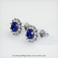 <span>2.18</span>&nbsp;<span class="tooltip-light">Ct.Tw.<span class="tooltiptext">Total Carat Weight</span></span> Sapphire Earrings, Platinum 950 2