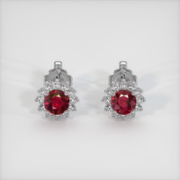 <span>0.61</span>&nbsp;<span class="tooltip-light">Ct.Tw.<span class="tooltiptext">Total Carat Weight</span></span> Ruby Earrings, Platinum 950 1