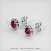 <span>0.61</span>&nbsp;<span class="tooltip-light">Ct.Tw.<span class="tooltiptext">Total Carat Weight</span></span> Ruby Earrings, Platinum 950 2