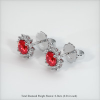 <span>0.74</span>&nbsp;<span class="tooltip-light">Ct.Tw.<span class="tooltiptext">Total Carat Weight</span></span> Ruby Earrings, Platinum 950 2