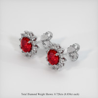 <span>1.16</span>&nbsp;<span class="tooltip-light">Ct.Tw.<span class="tooltiptext">Total Carat Weight</span></span> Ruby Earrings, Platinum 950 2