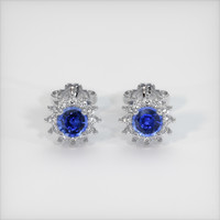 <span>0.74</span>&nbsp;<span class="tooltip-light">Ct.Tw.<span class="tooltiptext">Total Carat Weight</span></span> Sapphire Earrings, Platinum 950 1