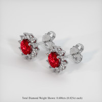 <span>1.01</span>&nbsp;<span class="tooltip-light">Ct.Tw.<span class="tooltiptext">Total Carat Weight</span></span> Ruby Earrings, Platinum 950 2