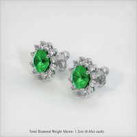 <span>1.64</span>&nbsp;<span class="tooltip-light">Ct.Tw.<span class="tooltiptext">Total Carat Weight</span></span> Emerald Earrings, Platinum 950 2