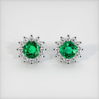 <span>2.99</span>&nbsp;<span class="tooltip-light">Ct.Tw.<span class="tooltiptext">Total Carat Weight</span></span> Emerald Earrings, Platinum 950 1