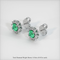 0.61 Ct.Tw. Emerald Earrings, Platinum 950 2