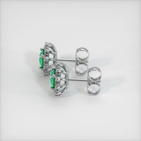 0.61 Ct.Tw. Emerald Earrings, Platinum 950 3