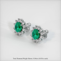 <span>2.13</span>&nbsp;<span class="tooltip-light">Ct.Tw.<span class="tooltiptext">Total Carat Weight</span></span> Emerald Earrings, Platinum 950 2