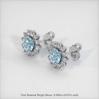 1.79 Ct.Tw. Gemstone Earrings, Platinum 950 2