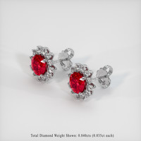 <span>1.39</span>&nbsp;<span class="tooltip-light">Ct.Tw.<span class="tooltiptext">Total Carat Weight</span></span> Ruby Earrings, Platinum 950 2