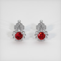 <span>0.41</span>&nbsp;<span class="tooltip-light">Ct.Tw.<span class="tooltiptext">Total Carat Weight</span></span> Ruby Earrings, Platinum 950 1