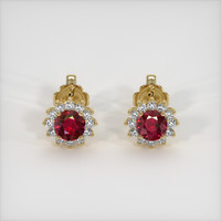 <span>0.61</span>&nbsp;<span class="tooltip-light">Ct.Tw.<span class="tooltiptext">Total Carat Weight</span></span> Ruby Earrings, 14K Rose Gold 1