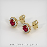 <span>0.61</span>&nbsp;<span class="tooltip-light">Ct.Tw.<span class="tooltiptext">Total Carat Weight</span></span> Ruby Earrings, 14K Rose Gold 2