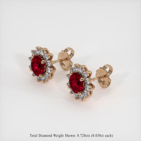 <span>2.42</span>&nbsp;<span class="tooltip-light">Ct.Tw.<span class="tooltiptext">Total Carat Weight</span></span> Ruby Earrings, 14K Rose Gold 2