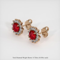 2.16 Ct.Tw. Ruby Earrings, 14K Rose Gold 2