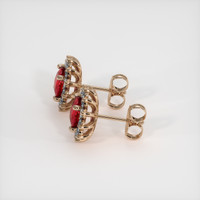 2.16 Ct.Tw. Ruby Earrings, 14K Rose Gold 3