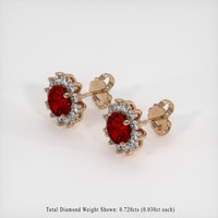 2.49 Ct.Tw. Ruby Earrings, 14K Rose Gold 2