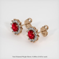 <span>1.01</span>&nbsp;<span class="tooltip-light">Ct.Tw.<span class="tooltiptext">Total Carat Weight</span></span> Ruby Earrings, 14K Rose Gold 2