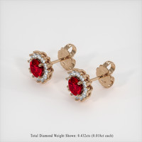 <span>0.62</span>&nbsp;<span class="tooltip-light">Ct.Tw.<span class="tooltiptext">Total Carat Weight</span></span> Ruby Earrings, 14K Rose Gold 2