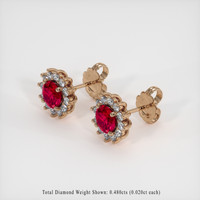 <span>0.74</span>&nbsp;<span class="tooltip-light">Ct.Tw.<span class="tooltiptext">Total Carat Weight</span></span> Ruby Earrings, 14K Rose Gold 2