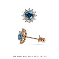 0.69 Ct.Tw. Greenish Blue Sapphire Earrings, 14K Rose Gold 2