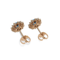 0.69 Ct.Tw. Greenish Blue Sapphire Earrings, 14K Rose Gold 4