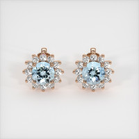 1.79 Ct.Tw. Gemstone Earrings, 14K Rose Gold 1
