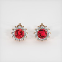 <span>1.39</span>&nbsp;<span class="tooltip-light">Ct.Tw.<span class="tooltiptext">Total Carat Weight</span></span> Ruby Earrings, 14K Rose Gold 1