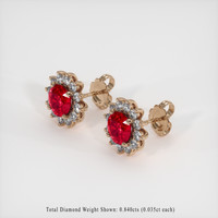 2.66 Ct.Tw. Ruby Earrings, 14K Rose Gold 2