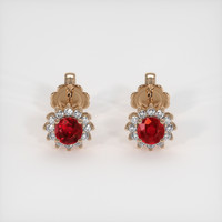 <span>0.41</span>&nbsp;<span class="tooltip-light">Ct.Tw.<span class="tooltiptext">Total Carat Weight</span></span> Ruby Earrings, 14K Rose Gold 1