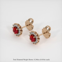 <span>0.41</span>&nbsp;<span class="tooltip-light">Ct.Tw.<span class="tooltiptext">Total Carat Weight</span></span> Ruby Earrings, 14K Rose Gold 2