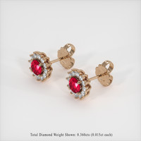 0.82 Ct.Tw. Ruby Earrings, 14K Rose Gold 2