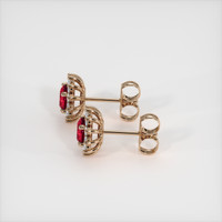 0.82 Ct.Tw. Ruby Earrings, 14K Rose Gold 3